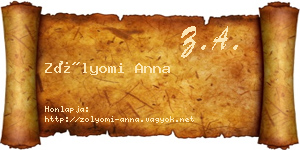 Zólyomi Anna névjegykártya