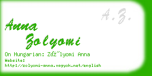 anna zolyomi business card